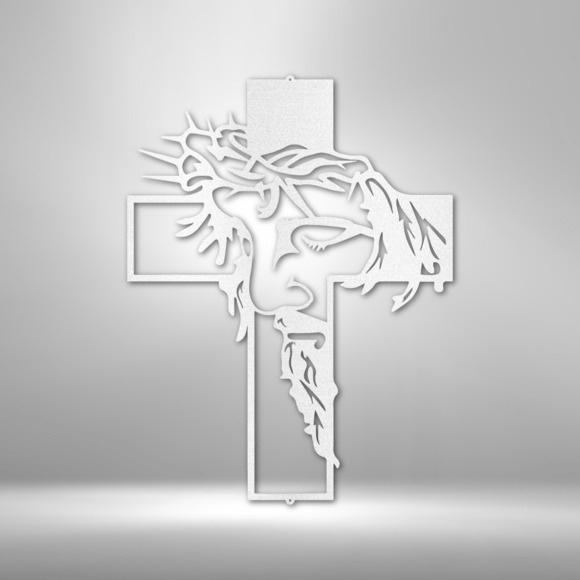 Scripture Sign Christ Cross Steel Sign Laser Cut Powder Coated Home & Office Me